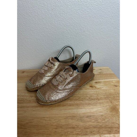 Coach Women's  Gold Glitter Espadrille Sneakers Size 6 - Picture 1 of 7